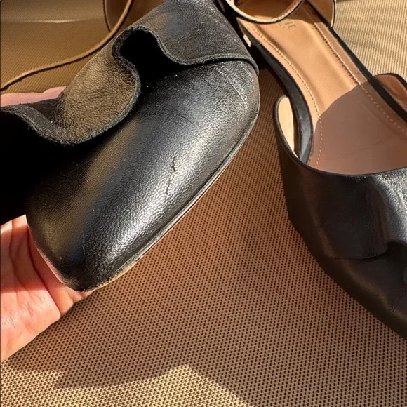 LEWIT Alessia Ruffle Flats with Ankle Straps, Black, Size EU 39,5 - Picture 15 of 15